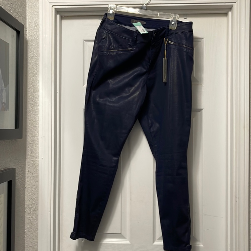 Level 99 - Charley Zipper Coated Skinny Jeans Blue size 32/14 NWT